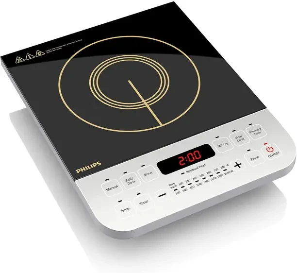 PHILIPS 2100 W Induction Cooktop Push Button  (Black, HD4928/01)