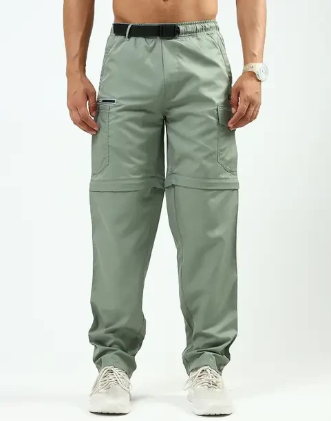 Men Solid Green Track Pants