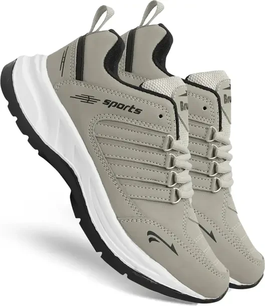 Lite Sports Running Shoes For Men  (Grey , 6)