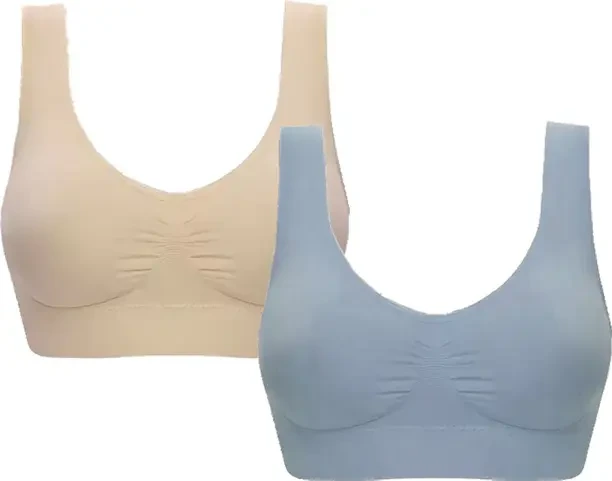 Pack of 2 Women Sports Non Padded Bra  (Multicolor)