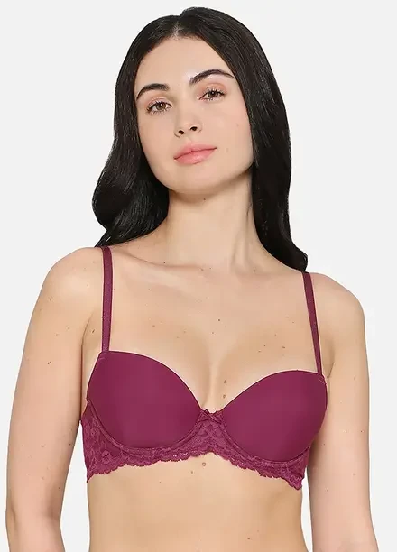 Women Balconette Lightly Padded Bra  (Purple)