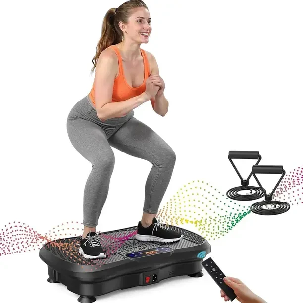 FitXcel Vibration Plate Massager, Home & Gym Workout Machine Weight Loss Bluetooth Music Fitness Accessory Kit Kit
